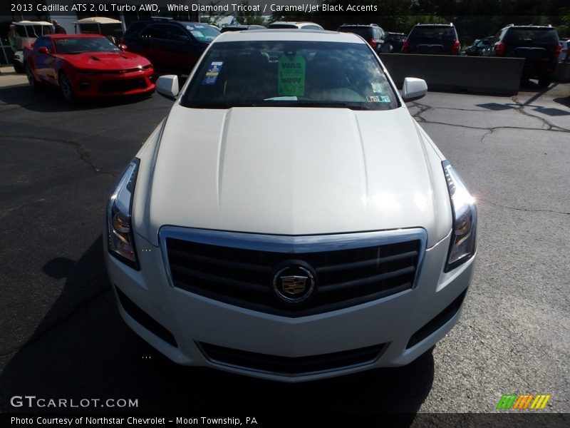 White Diamond Tricoat / Caramel/Jet Black Accents 2013 Cadillac ATS 2.0L Turbo AWD