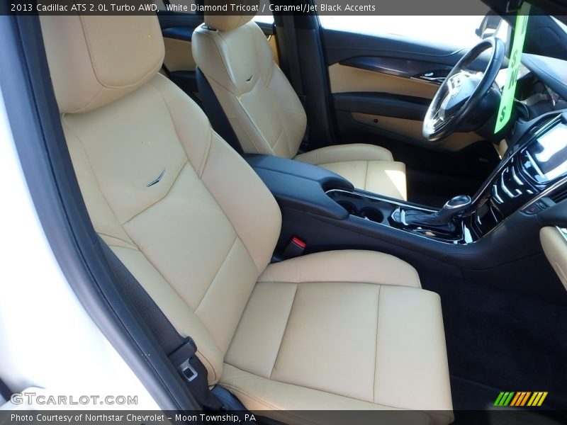 White Diamond Tricoat / Caramel/Jet Black Accents 2013 Cadillac ATS 2.0L Turbo AWD