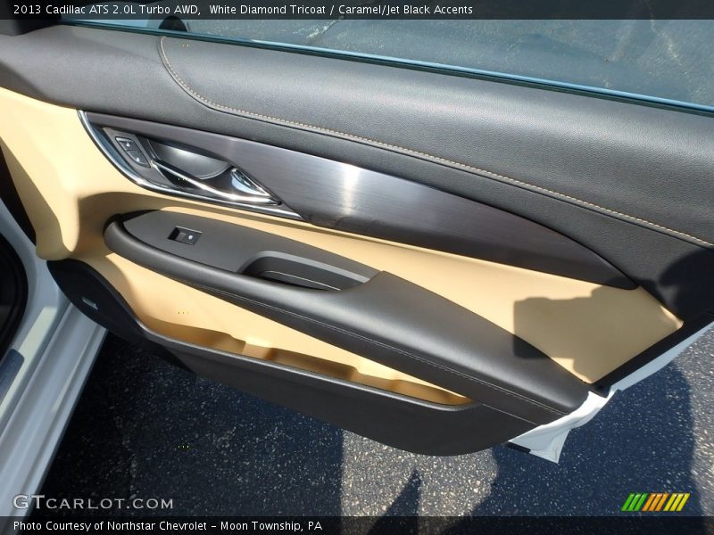 White Diamond Tricoat / Caramel/Jet Black Accents 2013 Cadillac ATS 2.0L Turbo AWD