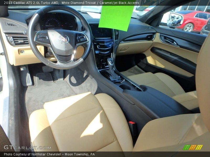 White Diamond Tricoat / Caramel/Jet Black Accents 2013 Cadillac ATS 2.0L Turbo AWD