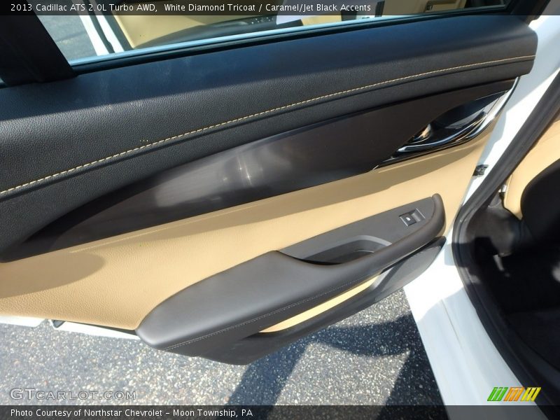 White Diamond Tricoat / Caramel/Jet Black Accents 2013 Cadillac ATS 2.0L Turbo AWD