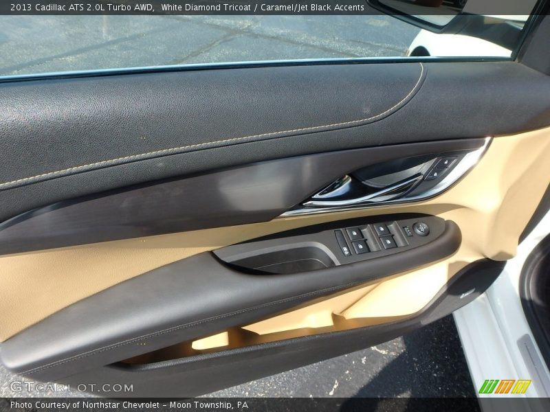 White Diamond Tricoat / Caramel/Jet Black Accents 2013 Cadillac ATS 2.0L Turbo AWD