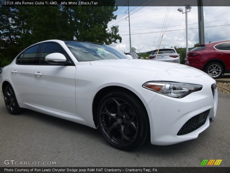 Alfa White / Black/Tan 2018 Alfa Romeo Giulia Ti AWD