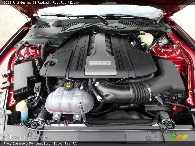  2018 Mustang GT Fastback Engine - 5.0 Liter DOHC 32-Valve Ti-VCT V8
