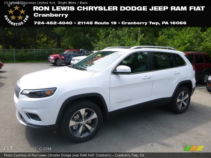 Bright White / Black 2019 Jeep Cherokee Limited 4x4