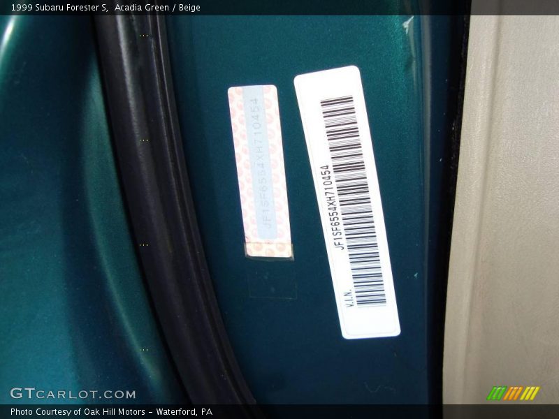Acadia Green / Beige 1999 Subaru Forester S