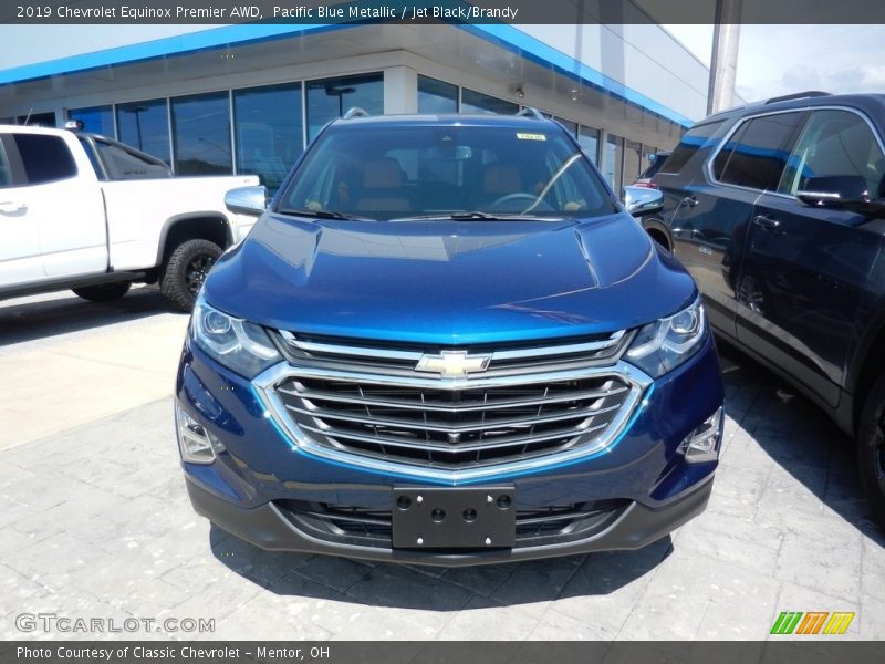 Pacific Blue Metallic / Jet Black/Brandy 2019 Chevrolet Equinox Premier AWD