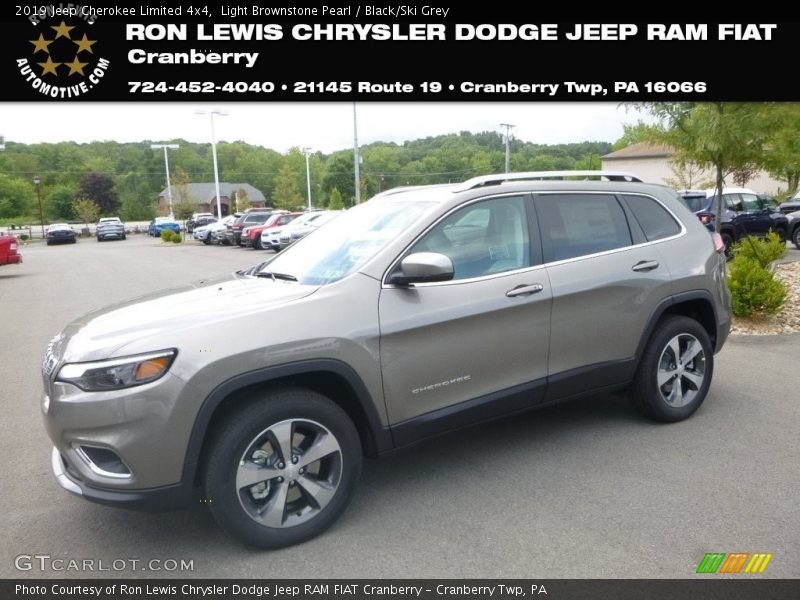 Light Brownstone Pearl / Black/Ski Grey 2019 Jeep Cherokee Limited 4x4