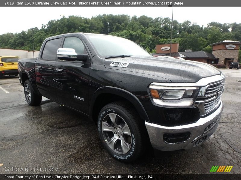 Black Forest Green Pearl / Mountain Brown/Light Frost Beige 2019 Ram 1500 Laramie Crew Cab 4x4