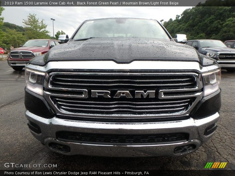 Black Forest Green Pearl / Mountain Brown/Light Frost Beige 2019 Ram 1500 Laramie Crew Cab 4x4