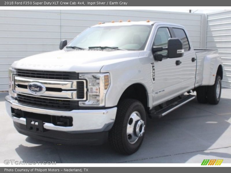 Ingot Silver / Earth Gray 2018 Ford F350 Super Duty XLT Crew Cab 4x4