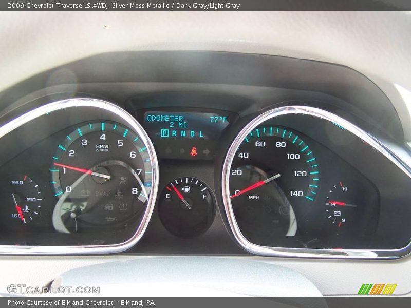 Silver Moss Metallic / Dark Gray/Light Gray 2009 Chevrolet Traverse LS AWD