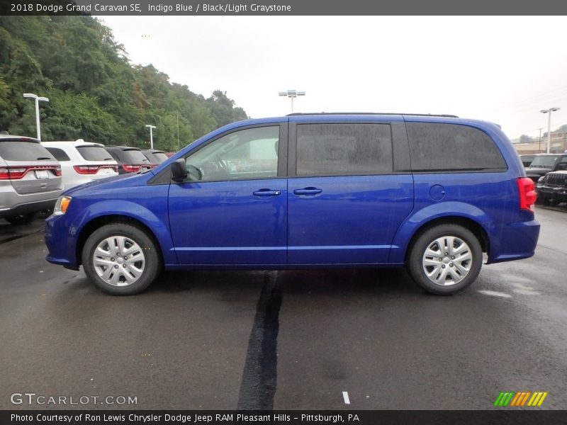 Indigo Blue / Black/Light Graystone 2018 Dodge Grand Caravan SE