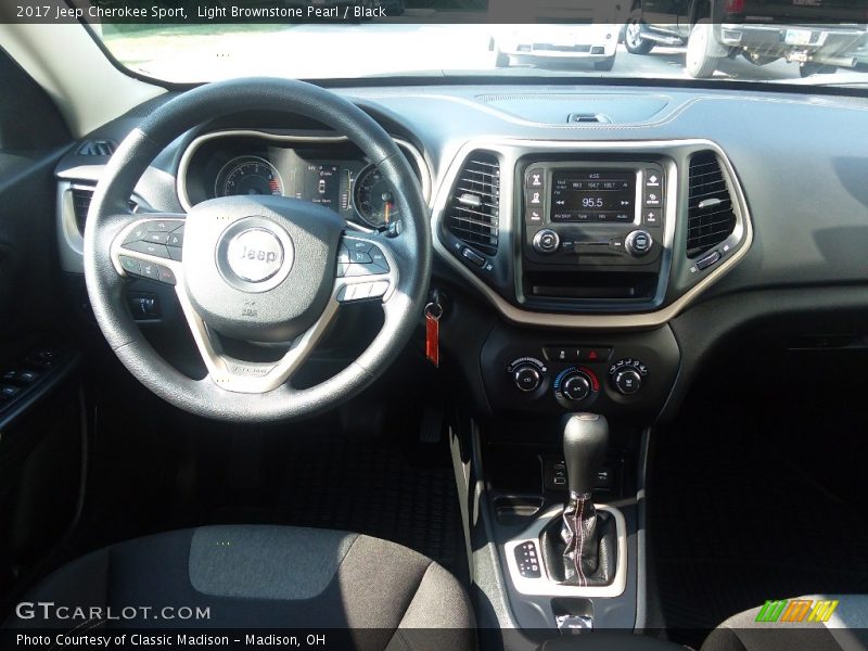 Light Brownstone Pearl / Black 2017 Jeep Cherokee Sport