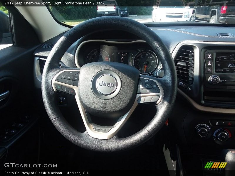 Light Brownstone Pearl / Black 2017 Jeep Cherokee Sport
