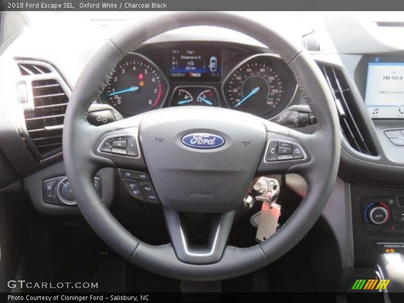 Oxford White / Charcoal Black 2018 Ford Escape SEL