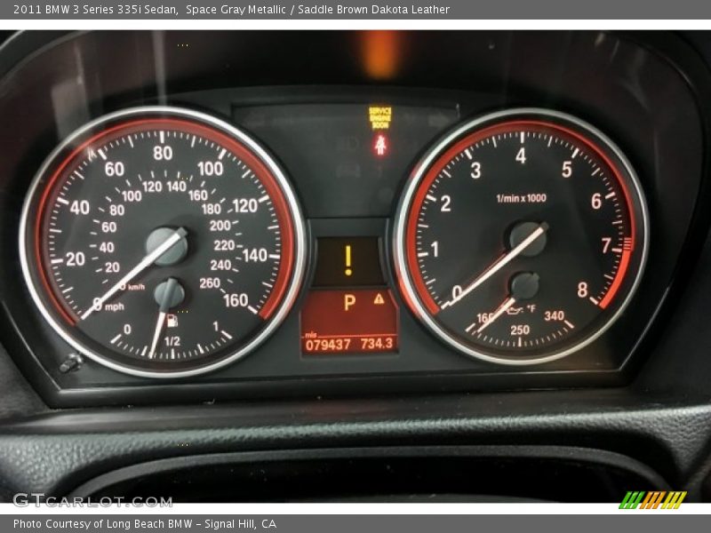 Space Gray Metallic / Saddle Brown Dakota Leather 2011 BMW 3 Series 335i Sedan