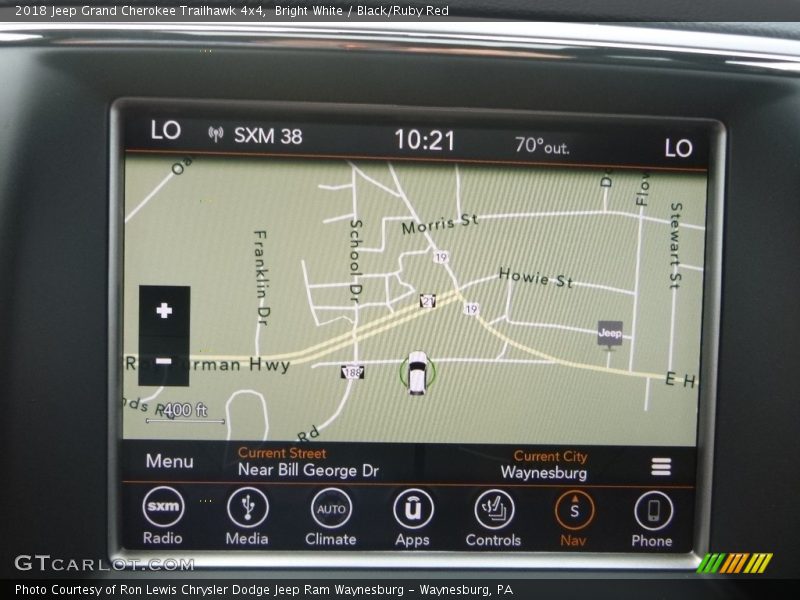 Navigation of 2018 Grand Cherokee Trailhawk 4x4
