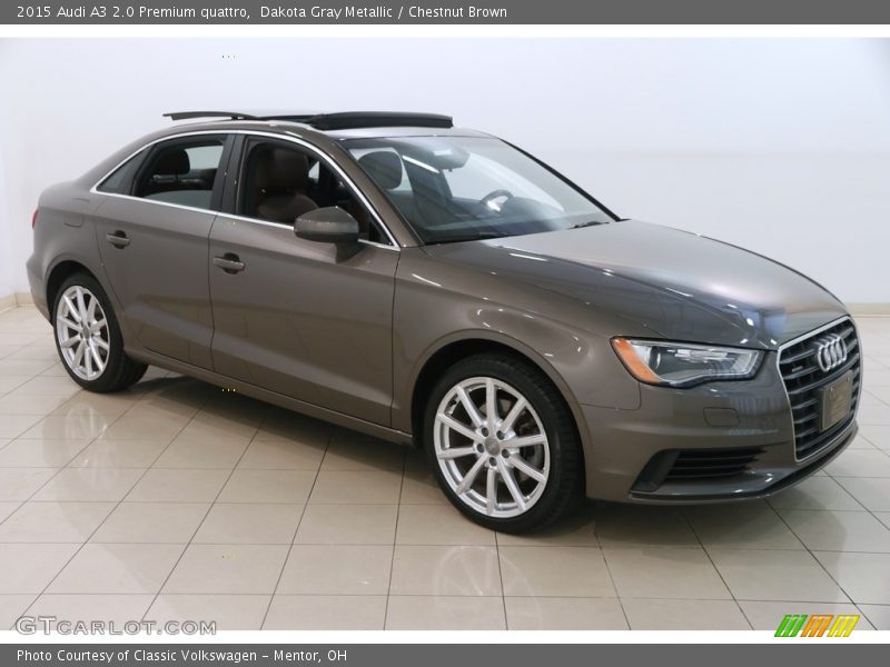 Dakota Gray Metallic / Chestnut Brown 2015 Audi A3 2.0 Premium quattro
