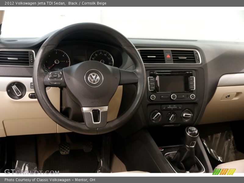 Black / Cornsilk Beige 2012 Volkswagen Jetta TDI Sedan