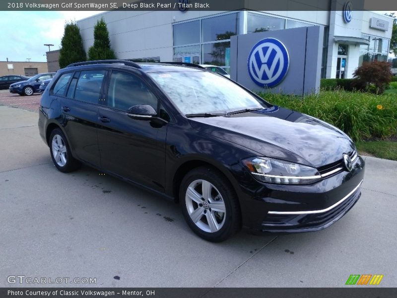 Deep Black Pearl / Titan Black 2018 Volkswagen Golf SportWagen SE