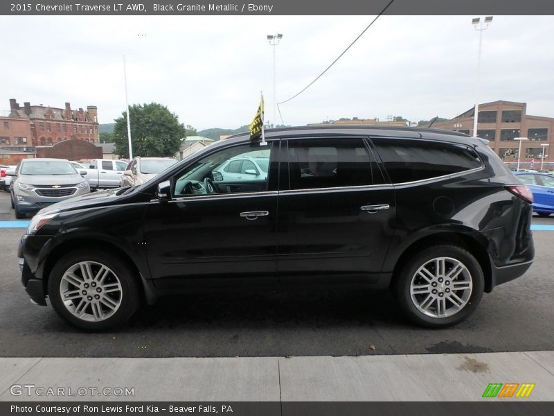 Black Granite Metallic / Ebony 2015 Chevrolet Traverse LT AWD