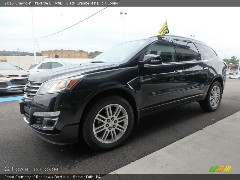 Black Granite Metallic / Ebony 2015 Chevrolet Traverse LT AWD