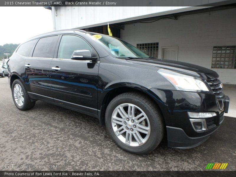 Black Granite Metallic / Ebony 2015 Chevrolet Traverse LT AWD