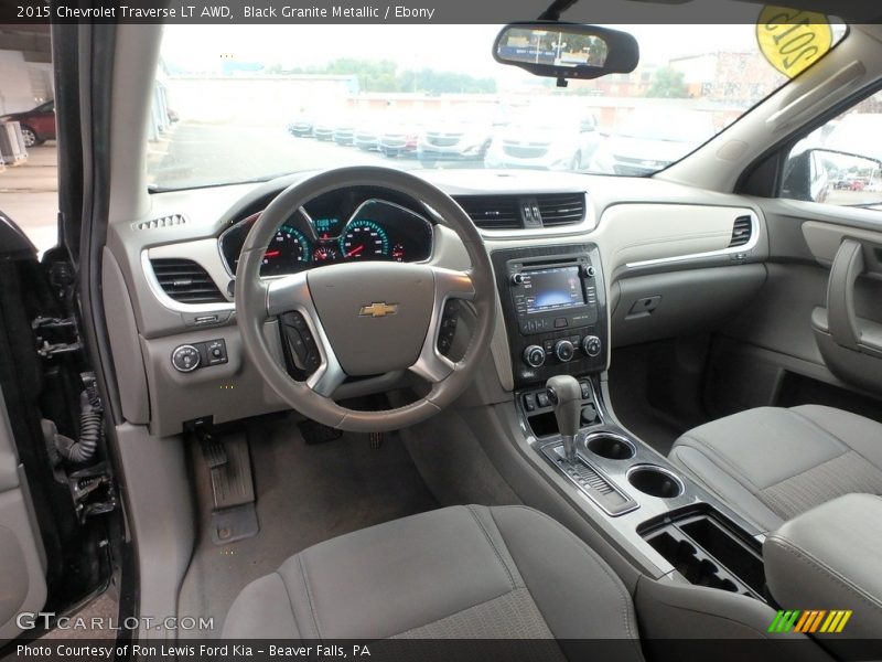 Black Granite Metallic / Ebony 2015 Chevrolet Traverse LT AWD