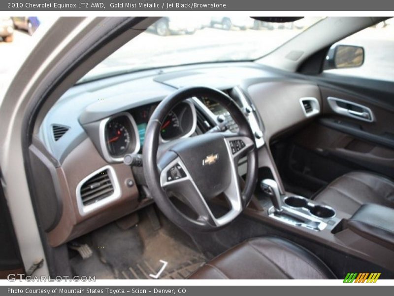 Gold Mist Metallic / Jet Black/Brownstone 2010 Chevrolet Equinox LTZ AWD