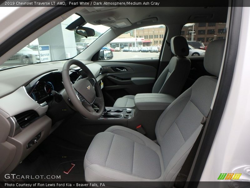 Pearl White / Dark Atmosphere/Medium Ash Gray 2019 Chevrolet Traverse LT AWD