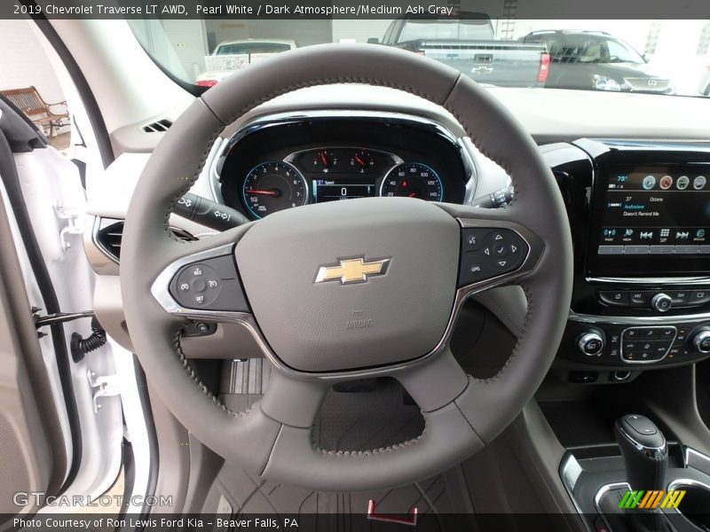 Pearl White / Dark Atmosphere/Medium Ash Gray 2019 Chevrolet Traverse LT AWD