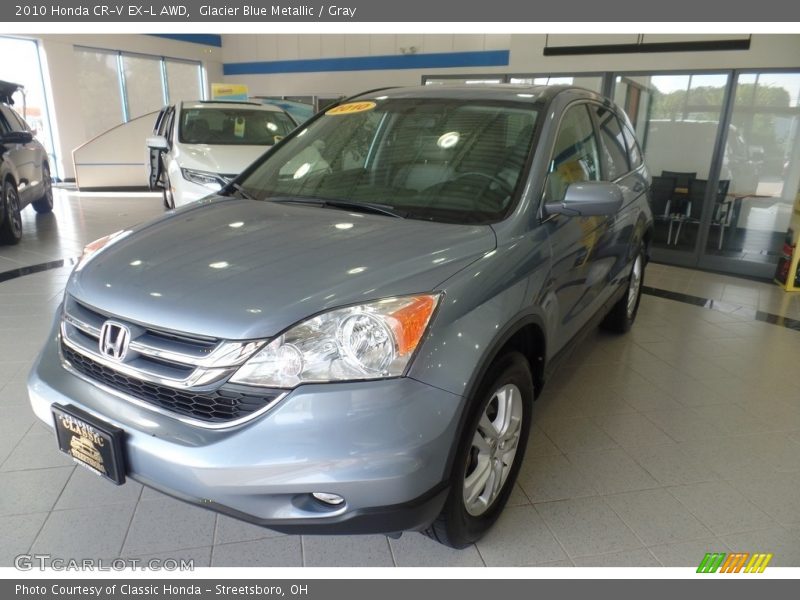 Glacier Blue Metallic / Gray 2010 Honda CR-V EX-L AWD