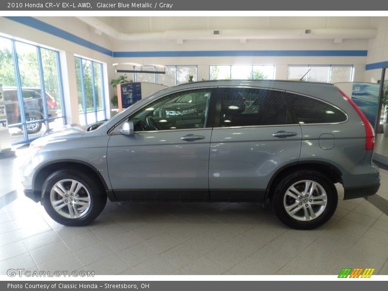 Glacier Blue Metallic / Gray 2010 Honda CR-V EX-L AWD