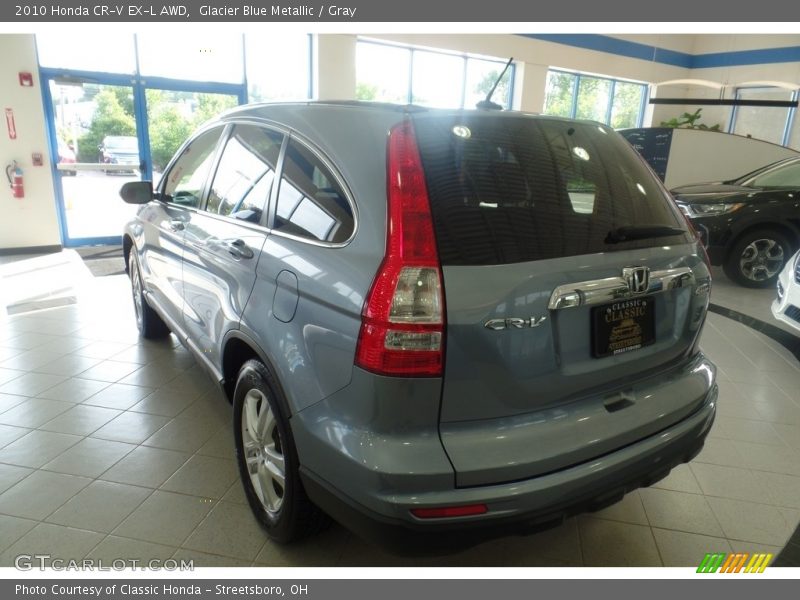 Glacier Blue Metallic / Gray 2010 Honda CR-V EX-L AWD