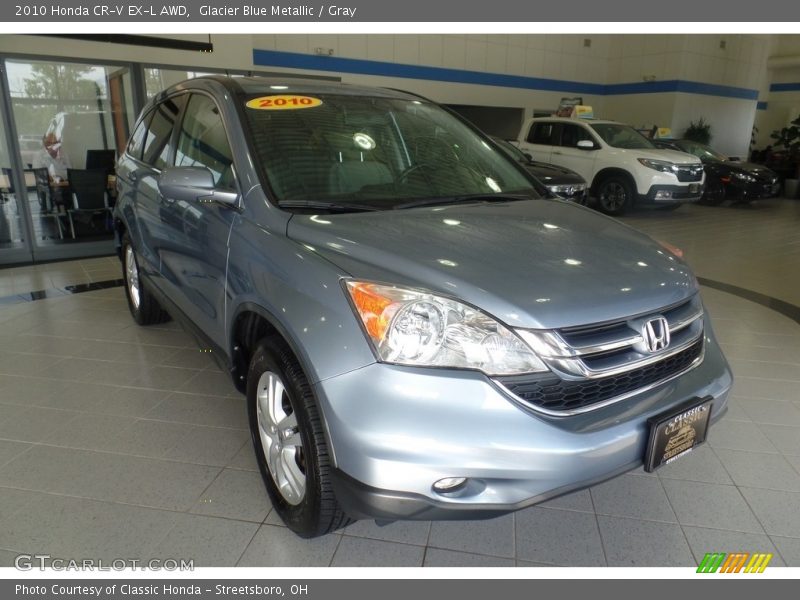 Glacier Blue Metallic / Gray 2010 Honda CR-V EX-L AWD