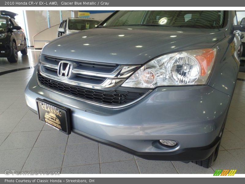 Glacier Blue Metallic / Gray 2010 Honda CR-V EX-L AWD