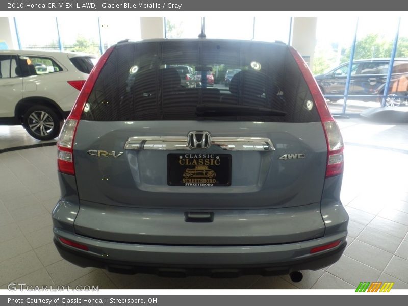 Glacier Blue Metallic / Gray 2010 Honda CR-V EX-L AWD