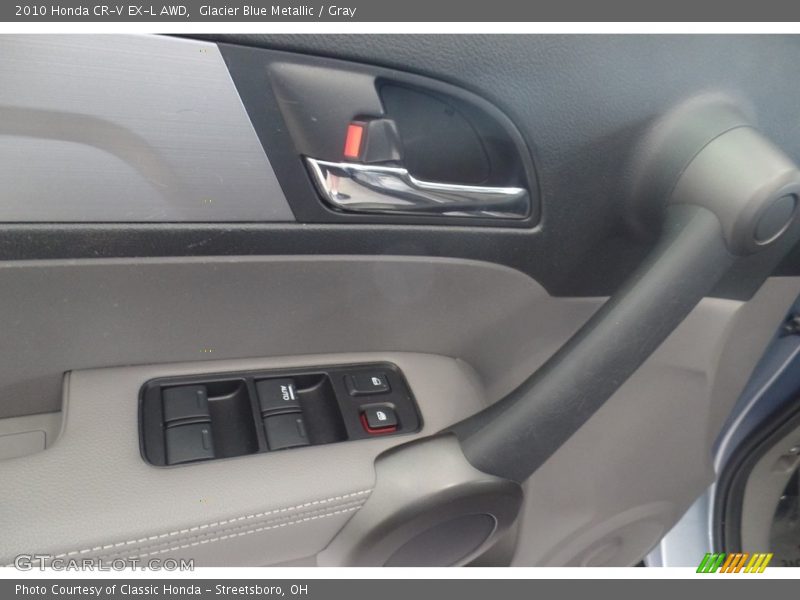 Glacier Blue Metallic / Gray 2010 Honda CR-V EX-L AWD