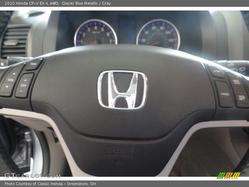 Glacier Blue Metallic / Gray 2010 Honda CR-V EX-L AWD
