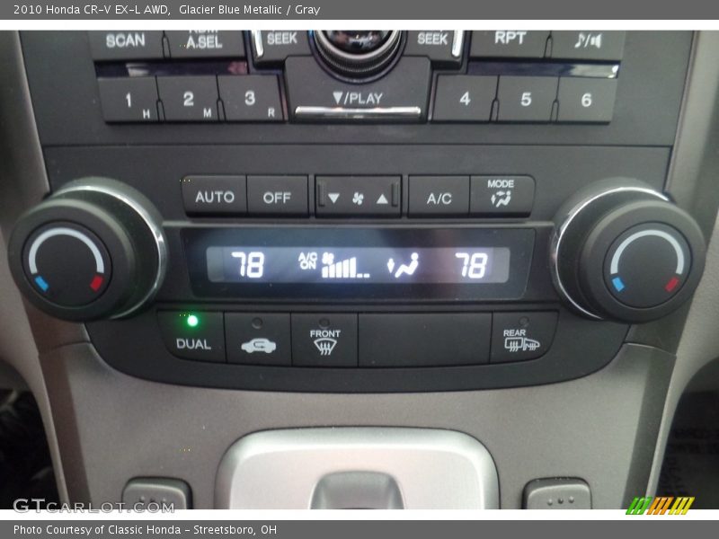 Glacier Blue Metallic / Gray 2010 Honda CR-V EX-L AWD