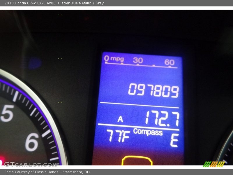 Glacier Blue Metallic / Gray 2010 Honda CR-V EX-L AWD