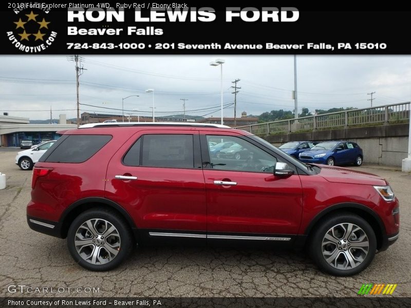 Ruby Red / Ebony Black 2018 Ford Explorer Platinum 4WD