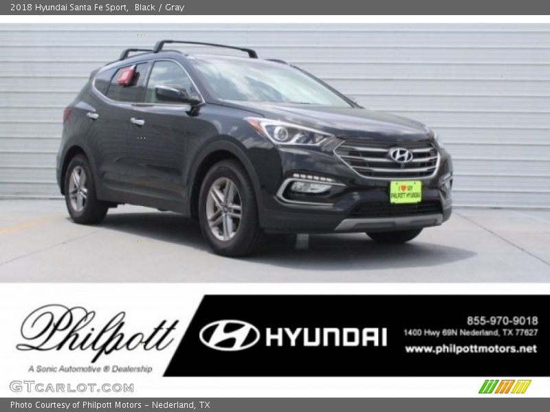 Black / Gray 2018 Hyundai Santa Fe Sport