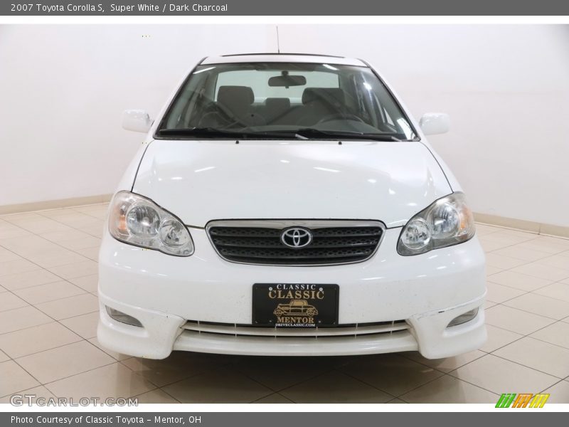 Super White / Dark Charcoal 2007 Toyota Corolla S