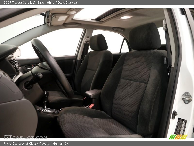 Super White / Dark Charcoal 2007 Toyota Corolla S