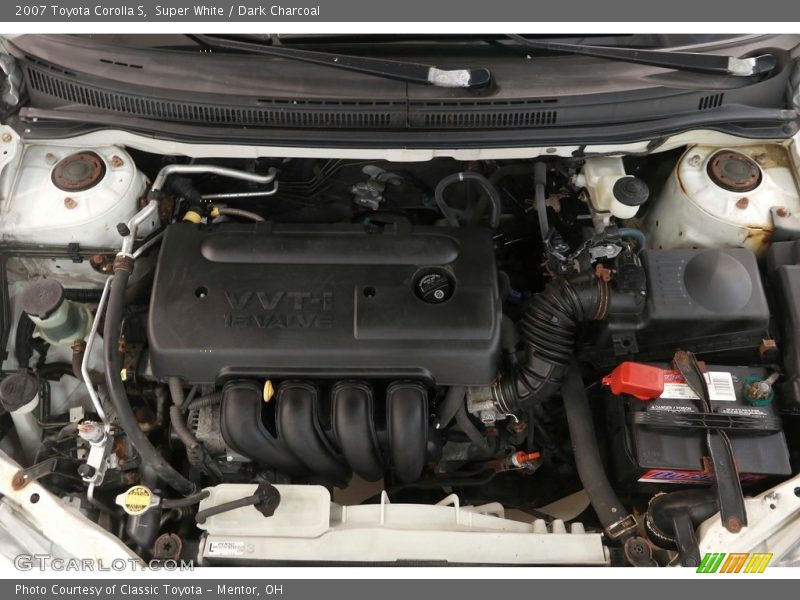 Super White / Dark Charcoal 2007 Toyota Corolla S
