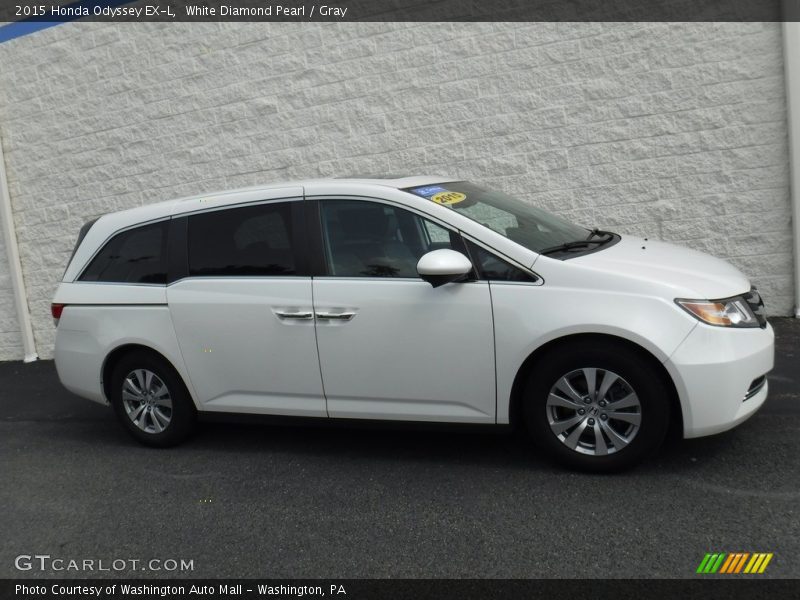 White Diamond Pearl / Gray 2015 Honda Odyssey EX-L