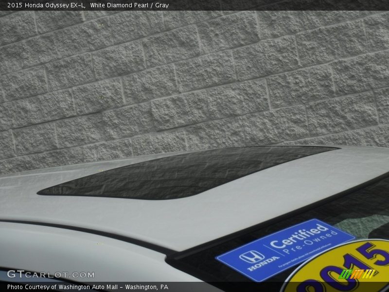 White Diamond Pearl / Gray 2015 Honda Odyssey EX-L