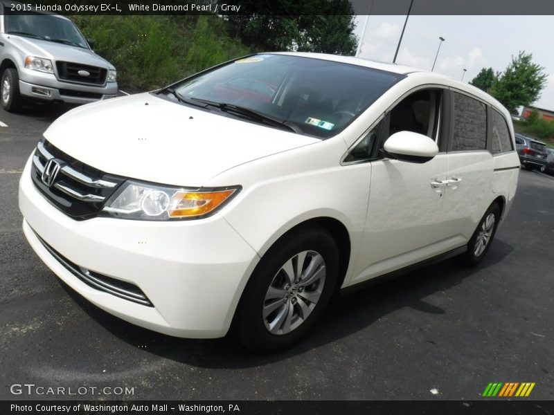 White Diamond Pearl / Gray 2015 Honda Odyssey EX-L